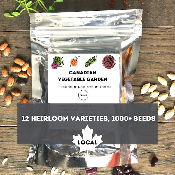 Vegetable Seed Kit - Seedbank Collection - Canadian Prairie Survival Vegetable Garden Heirloom Seed Vault – 1000+ Seeds