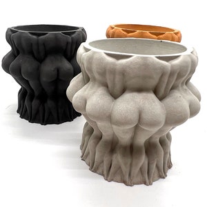 Pencil Holder / Toothbrush Holder /  Make Up Brush Storage / Butt Decor / Concrete Jar / Vase / Planter / Air Plant Vase / Sage Bowl