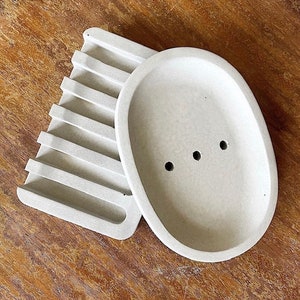 Concrete Soap Dish, Retro, Mid Century Modern, Draining Soap Holder, Cement, Modern Soap Dish, Bathroom Accessories, Soap Tray, Minimalist