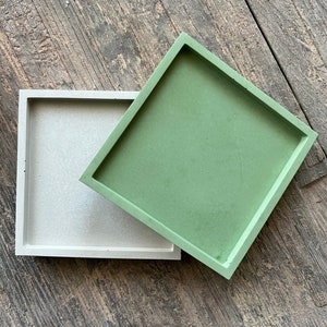 Concrete Square Tray/ Concrete / Concrete Decorative Tray | Smudge Stick / Trinket Tray /Candle Tray / Palo Santo / Bathroom Tray