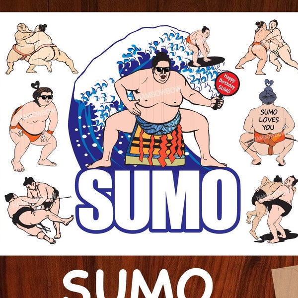 Funny Sumo SVG FREE 2s Sumo Valentines Card PDF, Happy Birthday Sumo, Japan Wave sumo, Surfs Up Sumo, Sumo Wrestler Svg Instant Download