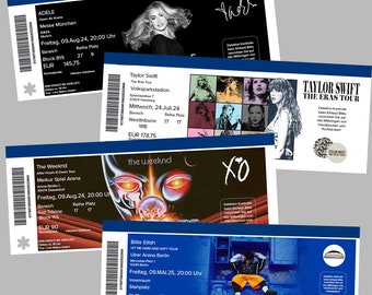 Custom Konzert Ticket as Memorie for The Eras Tour, Born Pink Tour etc.