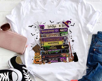 Vintage Halloween Movies Teacher T-Shirt, Retro Spooky Season Tee, Funny Horror Film Shirt, Fall Classic Movie Graphic Top
