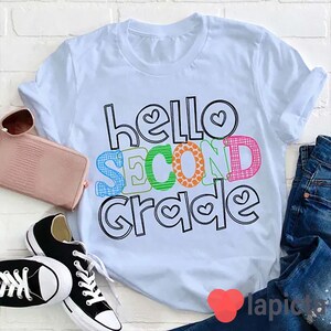 Personalized Grade Hello First Day Of School Teacher T-Shirt, Teacher Life Shirt, Kindergarten Shirt, Teacher Shirt, Gift For Teacher