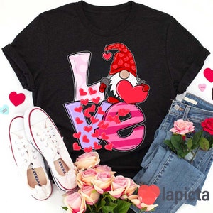 Gnome Send You Valentine Love Teacher T-Shirt, Valentine Gift, Gnome Shirt, Funny Teacher Shirt, Teacher Shirt, Gift For Teacher