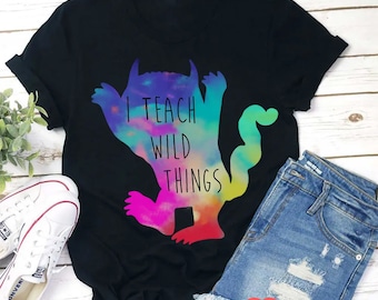 I Teach Wild Things Monster Teacher T-Shirt, Funny Monster Shirt, Teacher Life Shirt, Kindergarten Shirt, Teacher Shirt, Gift For Teacher