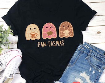 Pantasmas Ghost Shirt, Funny Pan Dulce Concha Halloween Teacher T-Shirt, Cute Spanish Bread Ghost Tee, October Spooky Classroom Top