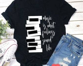 Music Is What Feelings Sound Like Teacher T-Shirt, Music Shirt, Teacher Life Shirt, Kindergarten Shirt, Teacher Shirt, Gift For Teacher