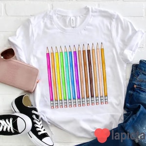 Color Pencils T-Shirt, Pencil Shirt, School Shirt, Children Shirt, Teacher Shirt, Kindergarten Shirt, Teacher&#39;s Day Gift