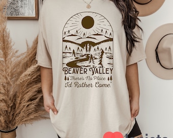 Maglietta Beaver Valley, maglietta offensiva, maglietta umoristica novità con scritta "Nature", maglietta vintage