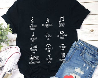 Grappig symbool muziekleraar T-shirt, muziekleraar shirt, grappig leraar shirt, leraar shirt, cadeau voor leraar