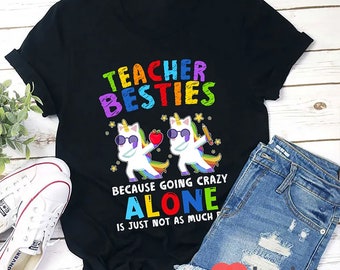 Unicorn leraar Besties T-shirt, grappig Unicorn shirt, leraar leven shirt, kleuterschool shirt, leraar shirt, cadeau voor leraar