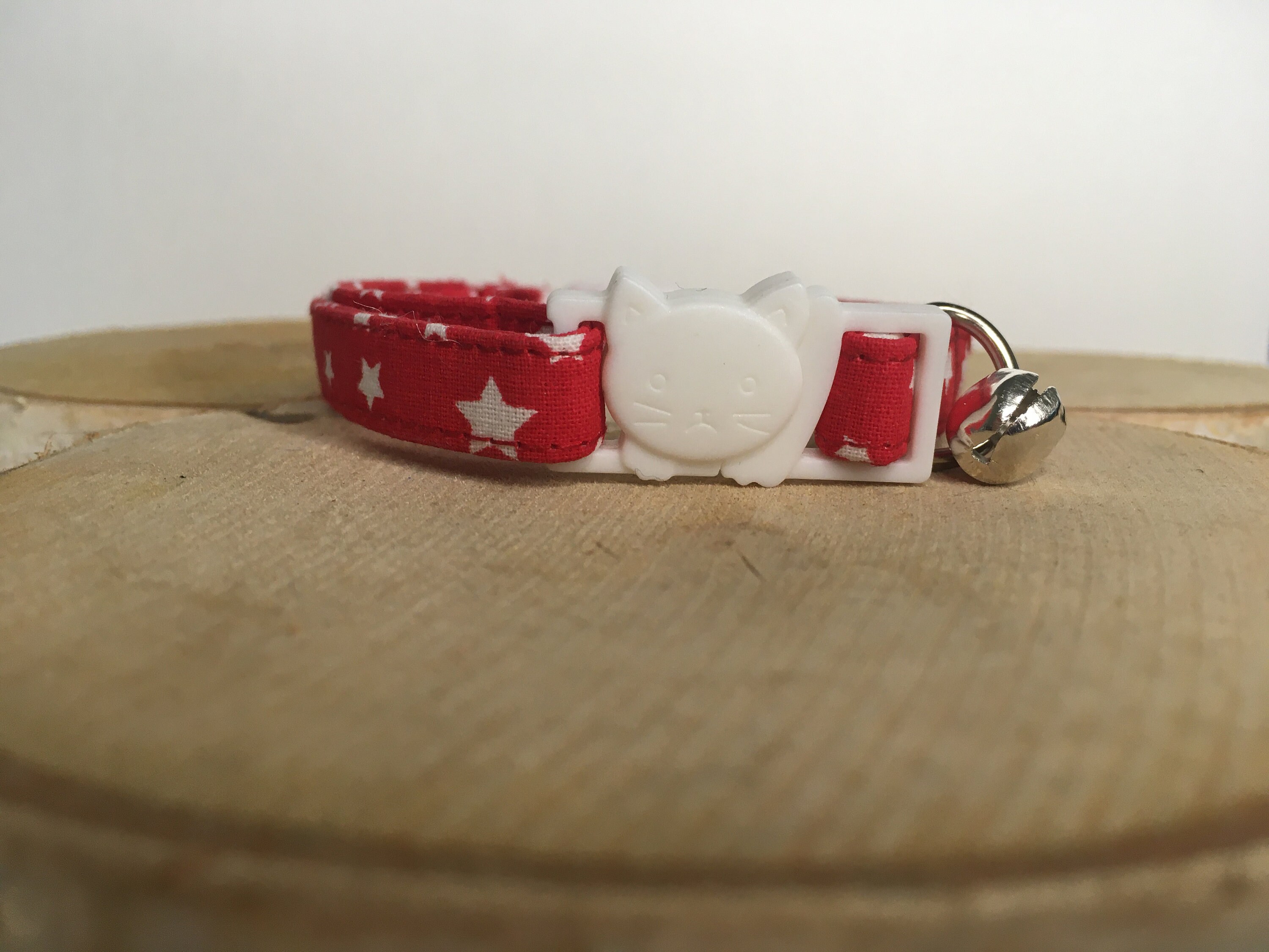 Collier Pour Chat en Tissu Étoilé avec | de Cloche Boucle Sécurité d'échappement Personnalisables Ac