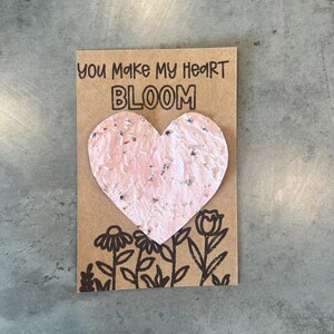 Tarjeta de semillas de San Valentín