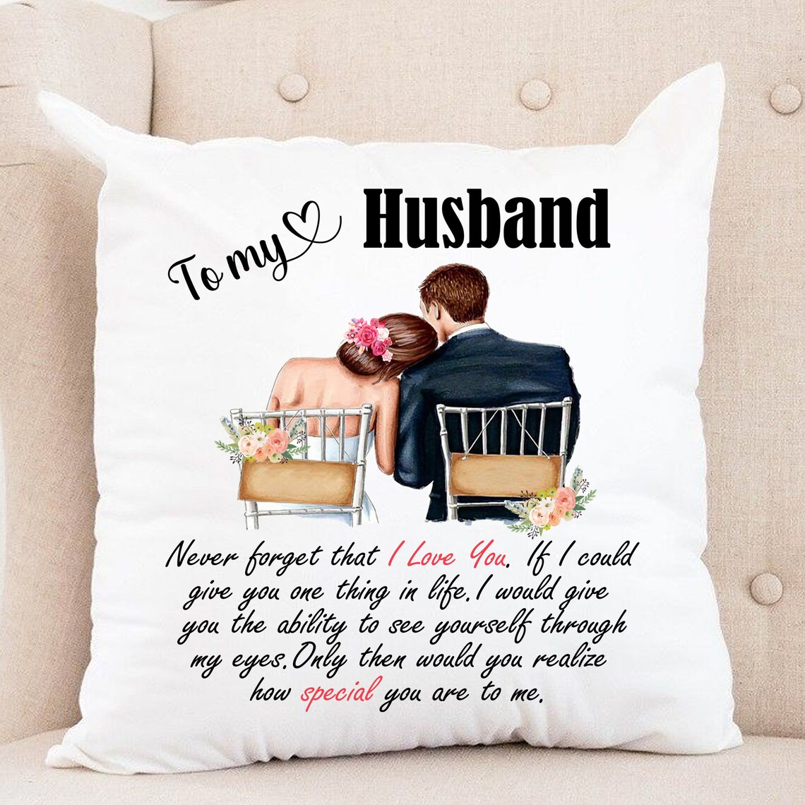 Personalized To My Husband Pillow Love Letter Pillow Pillow Etsy