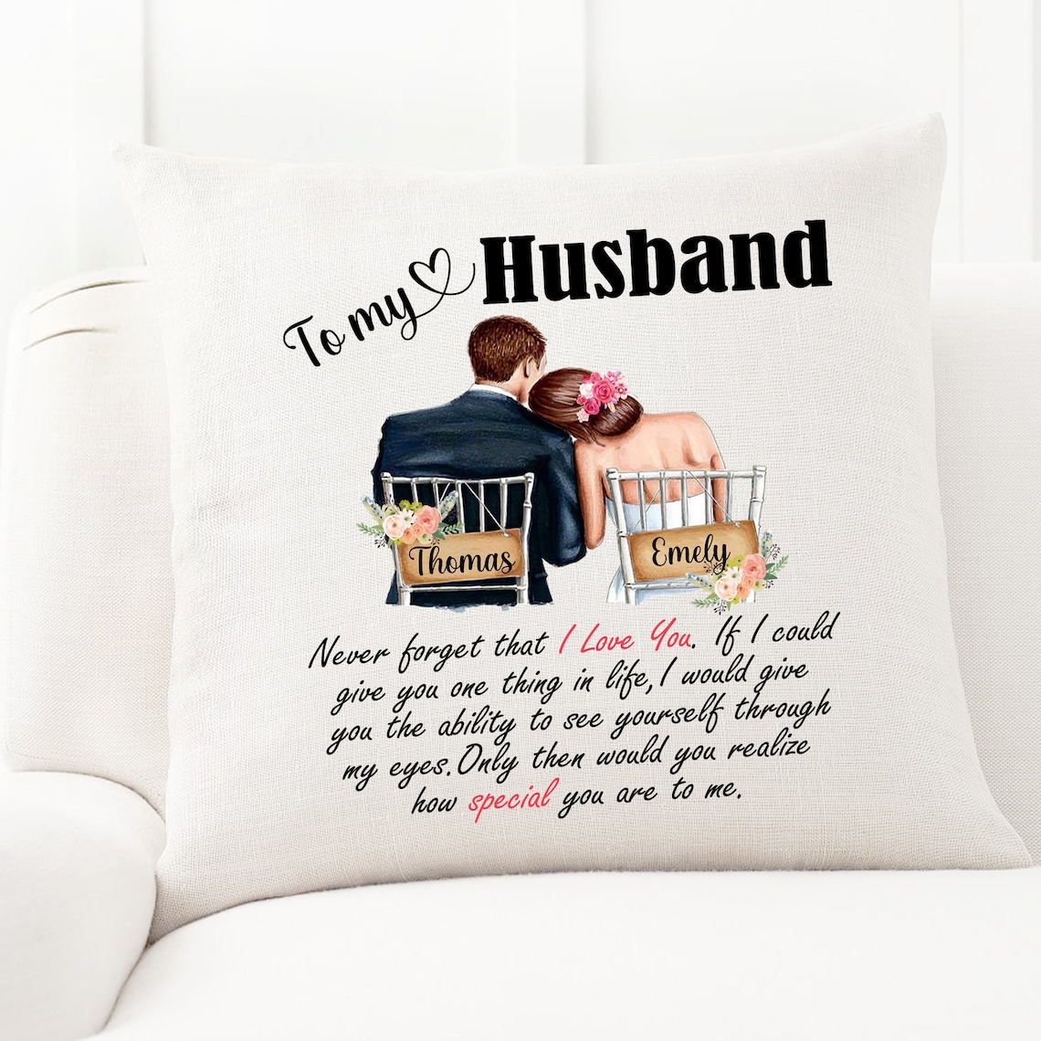 Personalized To My Husband Pillow Gift Pillow From Wife To Etsy