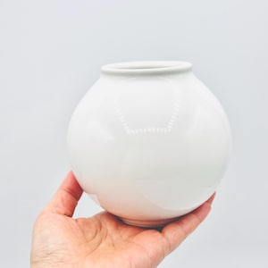 Handmade Korean white moon jar (M450), moon jar, korean backja, moon vase, 달항아리, small White Porcelain Handmade vase