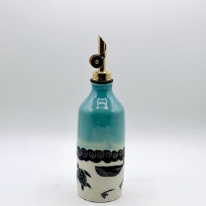 Handmade premium porcelain Ceramic oil dispenser, ceramic oil cruet, oil bottle, best seller, gift idea, dreaming whale cruet