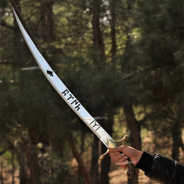 Épée turque épée Gokturk avec gravure ancienne épée turque faite à la main symbole de loup épée à vendre