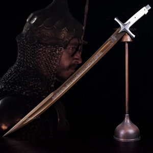 Handmade Ottoman Sword: Mehmed II Replica with  Scabbard and Box, Hand forged Ottoman Sword