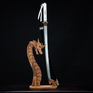 Katana fait main : sabre de samouraï japonais pleine soie avec présentoir