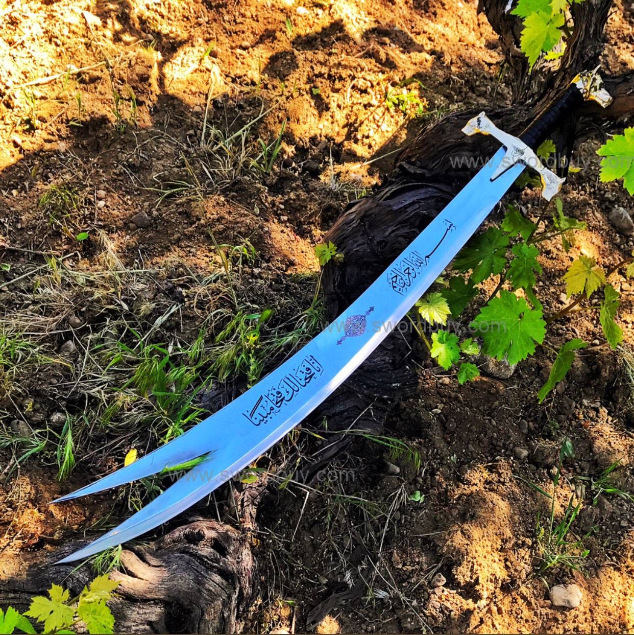 SDFXCDR Religiöse Halskette - Zulfiqar Schwert Imam Ali Design In Silber & Rosegold