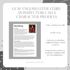 An Inspector Calls Character Profiles GCSE English Literature