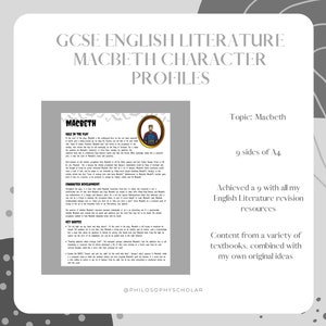 MACBETH Character Profiles GCSE English Literature
