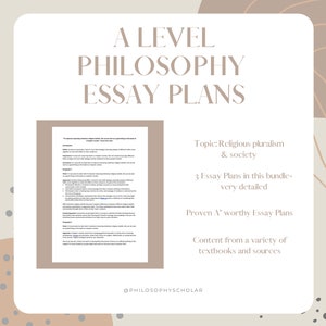 Religious Pluralism and Society ESSAY PLANS- Philosophy & Ethics A Level OCR