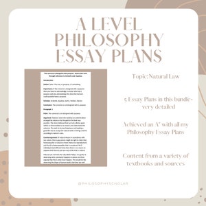 Natural Law Essay Plans- Philosophy & Ethics A Level OCR