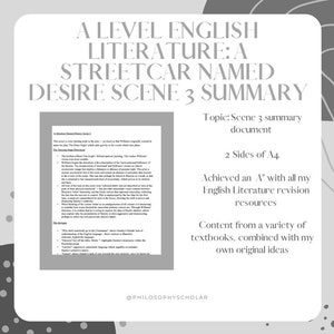 A Streetcar Named Desire Scene 3 zusammenfassendes Blatt (A Level)