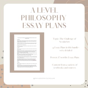 The challenge of secularism ESSAY PLANS- Philosophy & Ethics A Level OCR