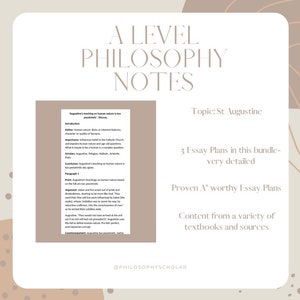 Augustine Essay Plans- Philosophy & Ethics A Level OCR