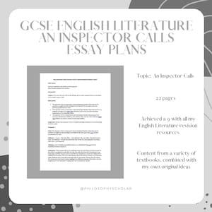 An Inspector Calls Essay Plans GCSE English Literature (Characters and Themes)