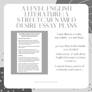 A Streetcar Named Desire ESSAY PLANS A Level English Literature (Themes) (Edexcel)