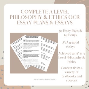 COMPLETE Philosophy & Ethics OCR Revision Pack- 97 Essay Plans AND 14 Essays-A* material