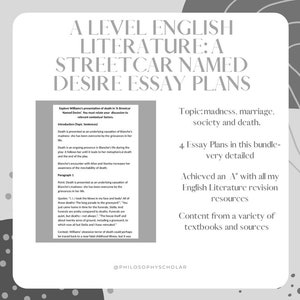 A Streetcar Named Desire ESSAY PLANS A Level English Literature (Themes) (Edexcel) PART 2