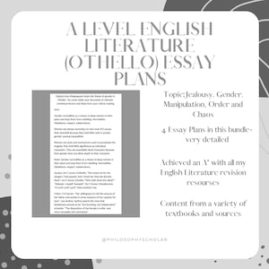 OTHELLO ESSAY PLANS A Level English Literature (Themes) (Edexcel)