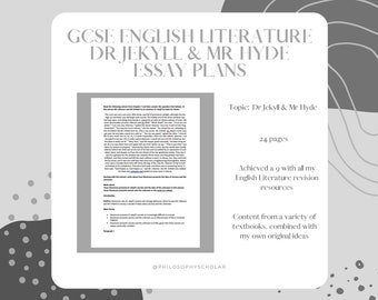 Dr Jekyll and Mr Hyde Essay Plans GCSE English Literature (Characters and Themes)