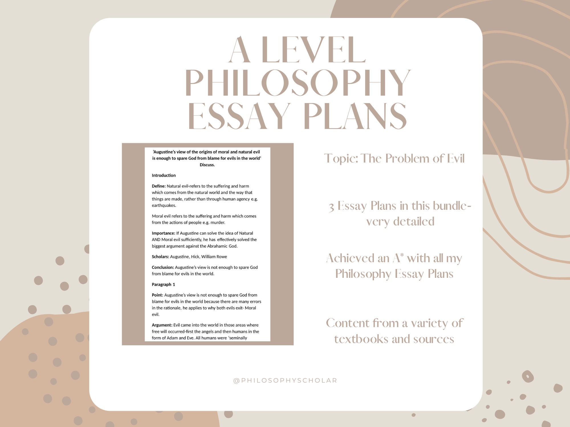 The Problem of Evil Essay Plans Philosophy & Ethics A Level Etsy