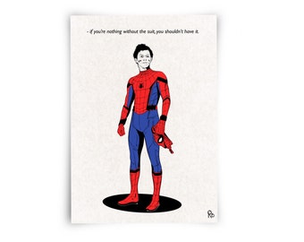 SPIDER-MAN A5 | Tom Holland | Peter Parker | Homecoming | Iron Man | Quality Quote Print