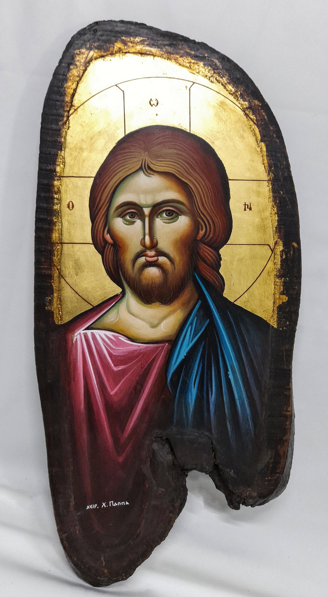 Handmade Greek Orthodox Byzantine Icon of Jesus Christ on Wood - Etsy