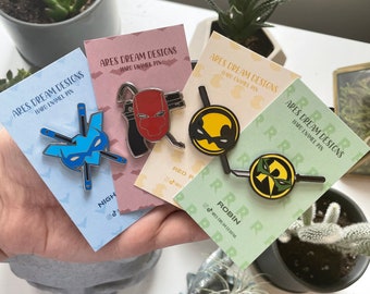 Batfam enamel pins