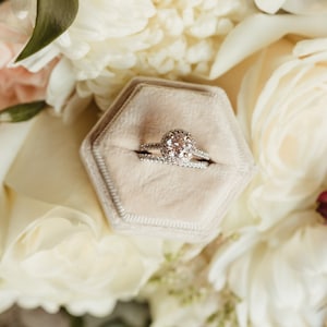 Ring Box for Wedding Ceremony, Velvet Engagement Ring Box