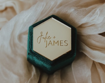 Personalized Hexagon Velvet Ring Box: Engagement Gift