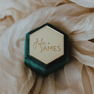 Personalized Hexagon Velvet Ring Box: Engagement Gift