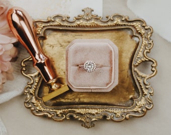 Gold Vintage Style Ring Dish: Wedding Jewelry Styling Tray