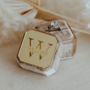 Ring Box for Wedding Ceremony Personalized with Last Name Monogram, Perfect for Wedding Proposal or Bridal Shower Gift