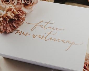 Customized Gift Box: Gold Calligraphy, Bridal Gift