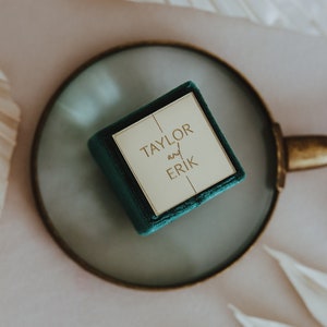 Proposal Ring Box, Personalized Bride and Groom Gift for Engagement, Velvet Ring Box for Wedding Flat Lays